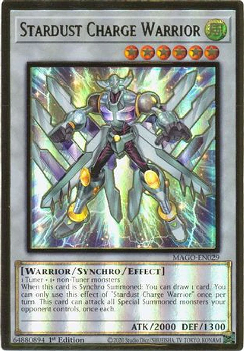 Stardust Charge Warrior - MAGO-EN029 - Premium Gold Rare