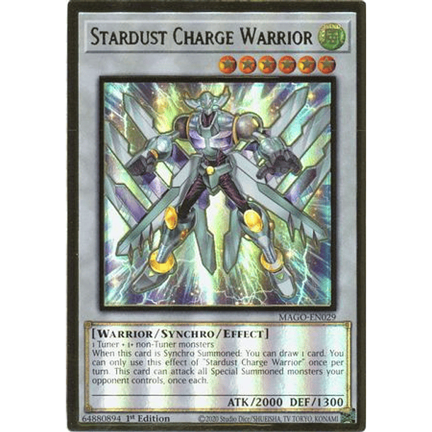 Stardust Charge Warrior - MAGO-EN029 - Premium Gold Rare