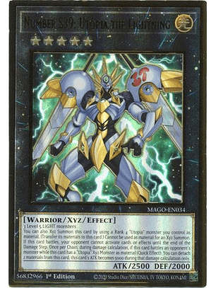 Number S39: Utopia the Lightning - MAGO-EN034 - Premium Gold Rare 