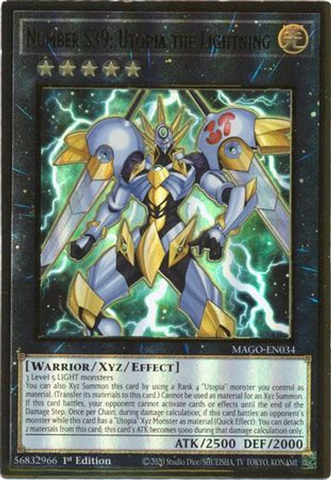Number S39: Utopia the Lightning - MAGO-EN034 - Premium Gold Rare 