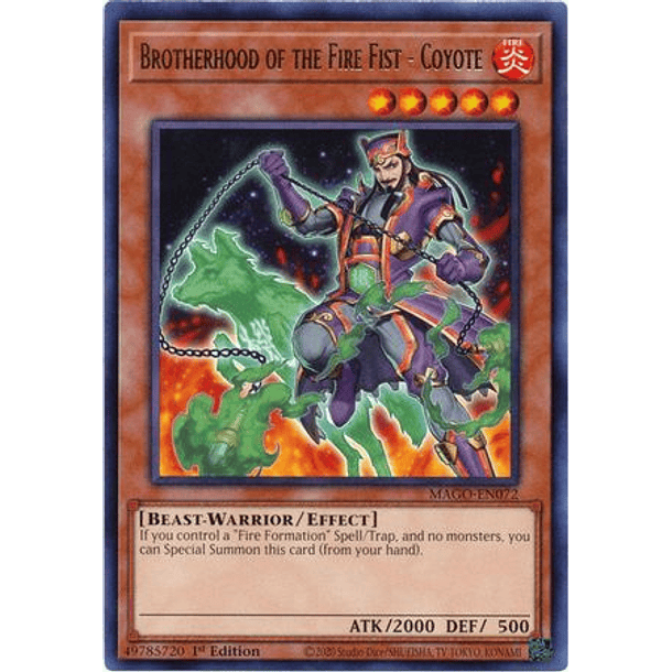 Brotherhood of the Fire Fist - Coyote - MAGO-EN072 - Rare 