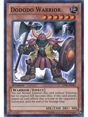 Dododo Warrior - ZTIN-EN001 - Super Rare