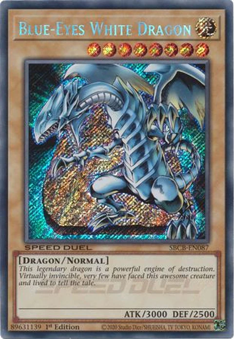 Blue-Eyes White Dragon - SBCB-EN087 - Secret Rare