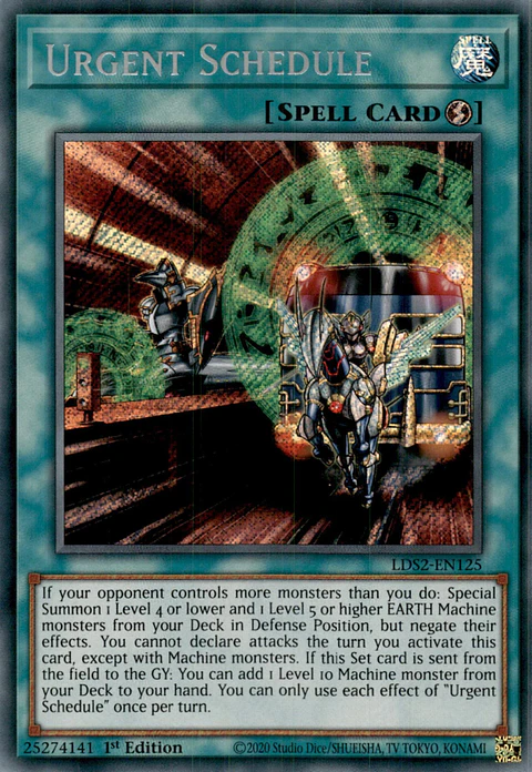 Urgent Schedule - LDS2-EN125 - Secret Rare