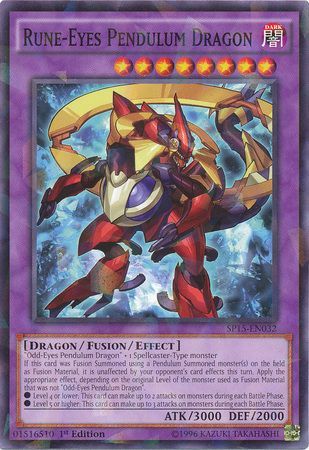 Rune-Eyes Pendulum Dragon - SP15-EN032 - Shatterfoil Rare 1