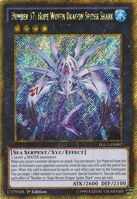 Number 37: Hope Woven Dragon Spider Shark - PGL3-EN007 - Gold Secret Rare