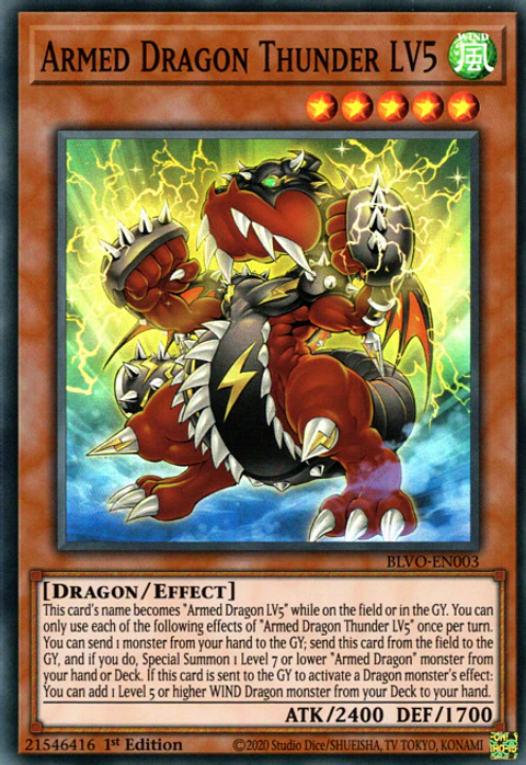 Armed Dragon Thunder LV5 - BLVO-EN003 - Super Rare 
