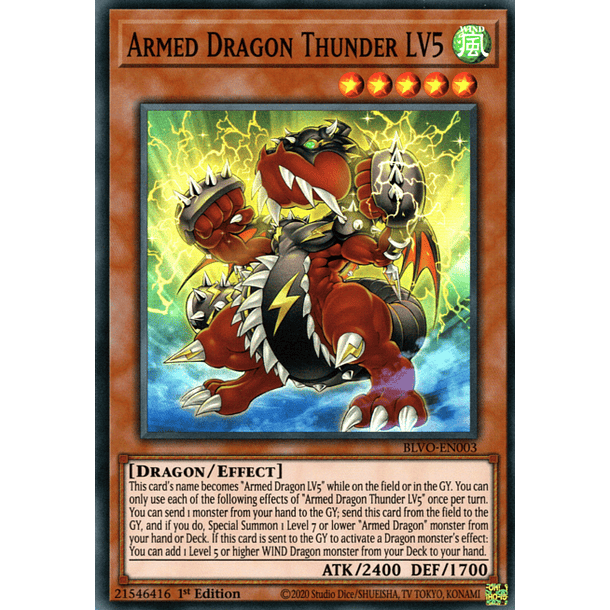 Armed Dragon Thunder LV5 - BLVO-EN003 - Super Rare 