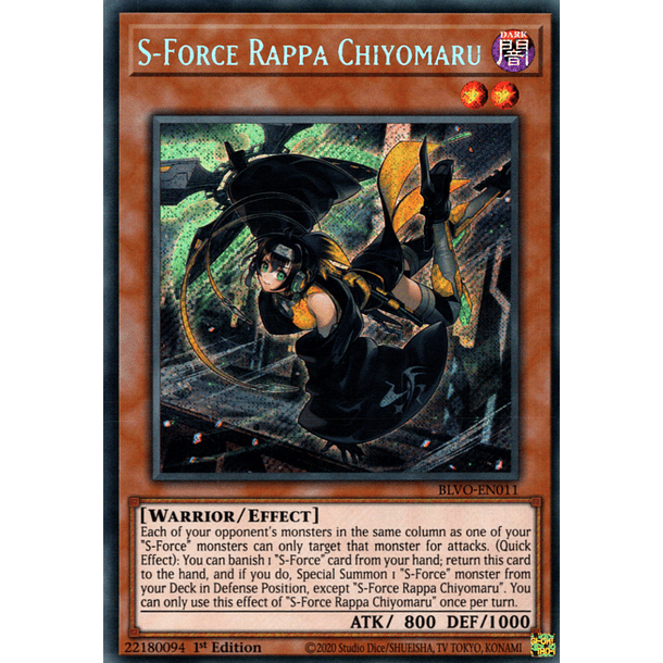 S-Force Rappa Chiyomaru - BLVO-EN011 - Secret Rare 