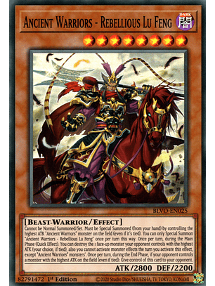Ancient Warriors - Rebellious Lu Feng - BLVO-EN025 - Super Rare