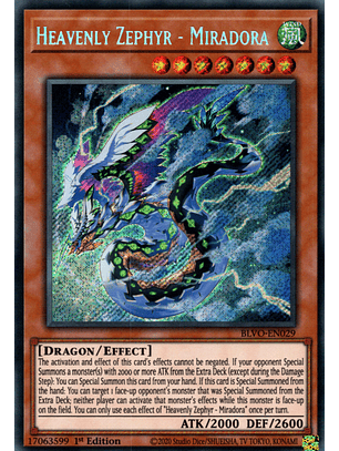 Heavenly Zephyr - Miradora - BLVO-EN029 - Secret Rare