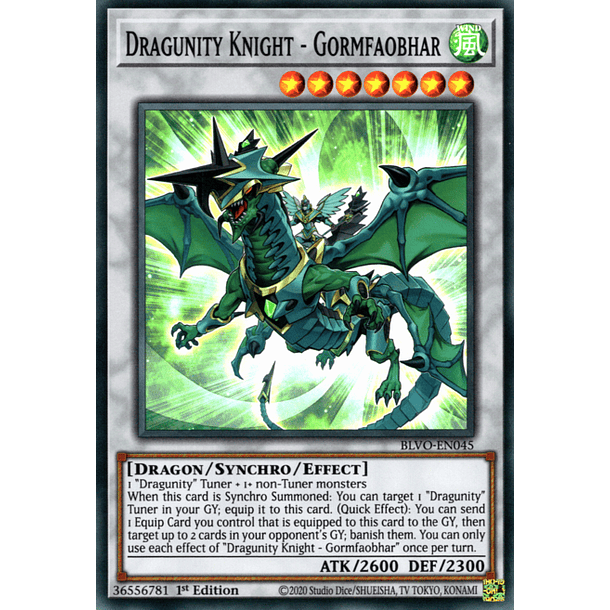 Dragunity Knight - Gormfaobhar - BLVO-EN045 - Super Rare
