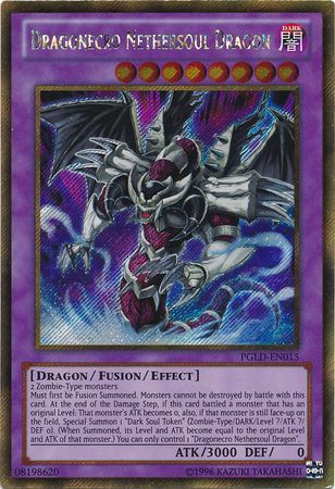 Dragonecro Nethersoul Dragon - PGLD-EN015 - Gold Secret Rare (dañado) 1