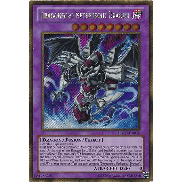 Dragonecro Nethersoul Dragon - PGLD-EN015 - Gold Secret Rare (dañado)