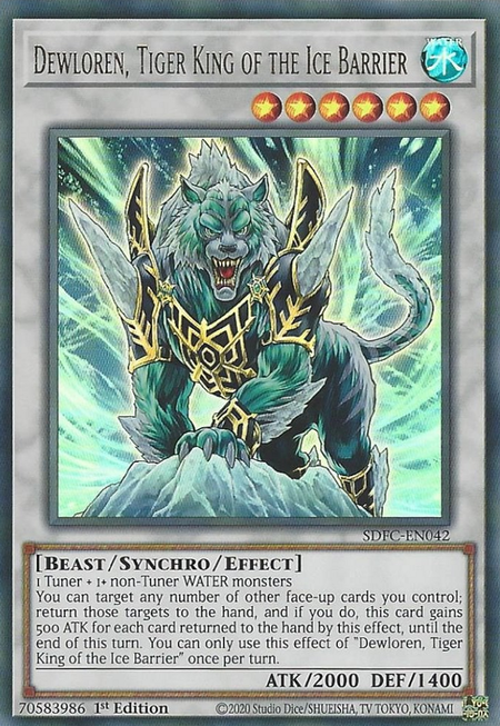 Dewloren, Tiger King of the Ice Barrier - SDFC-EN042 - Ultra Rare 1