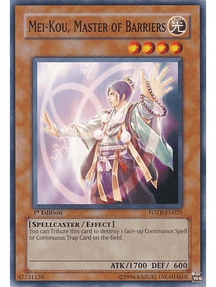 Mei-kou, Master of Barriers - FOTB-EN025 - Common