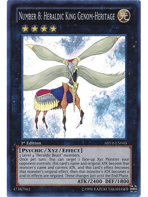 Number 8: Heraldic King Genom-Heritage - ABYR-EN045 - Super Rare