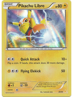 Pikachu Libre - 30/30 - Pikachu Libre Trainer Kit Holo
