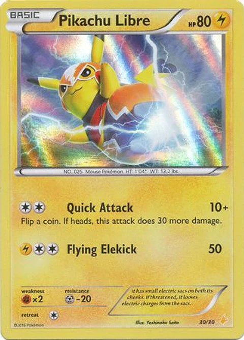 Pikachu Libre - 30/30 - Pikachu Libre Trainer Kit Holo