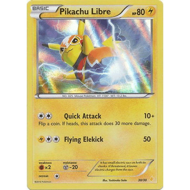 Pikachu Libre - 30/30 - Pikachu Libre Trainer Kit Holo