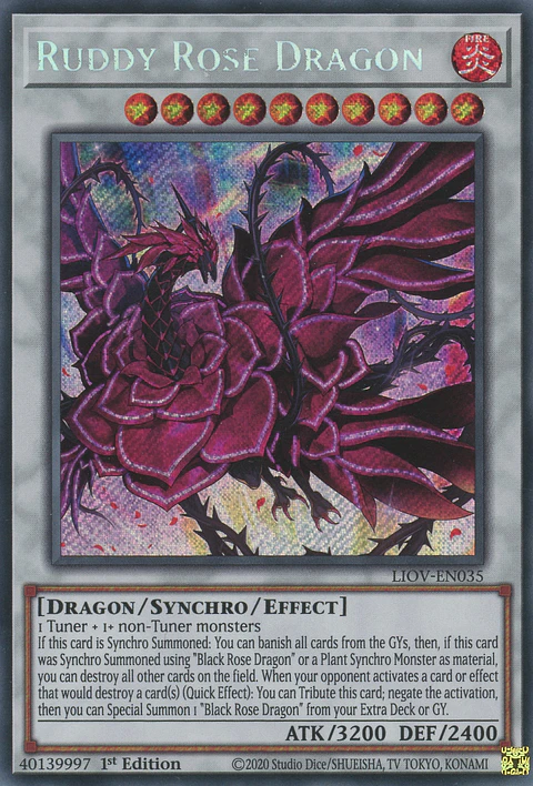 Ruddy Rose Dragon - LIOV-EN035 - Secret Rare