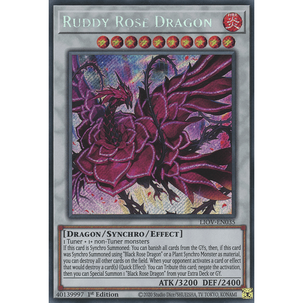 Ruddy Rose Dragon - LIOV-EN035 - Secret Rare