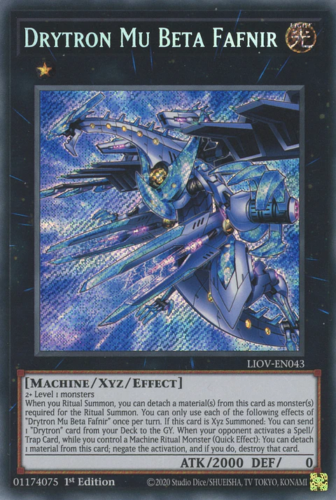 Drytron Mu Beta Fafnir - LIOV-EN043 - Secret Rare 