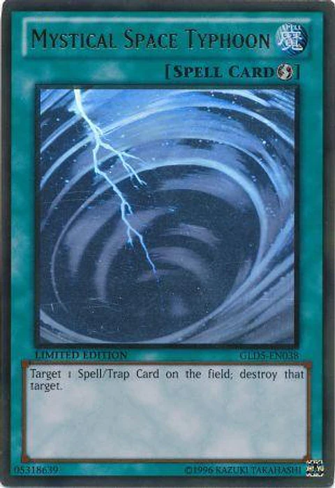 Mystical Space Typhoon - GLD5-EN038 - Ghost/Gold Rare (light Play)