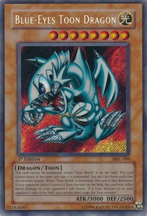Blue-Eyes Toon Dragon - MRL-000 - Secret Rare 1st Edition (Near Mint)