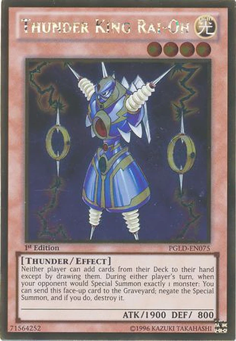 Thunder King Rai-Oh - PGLD-EN075 - Gold Rare
