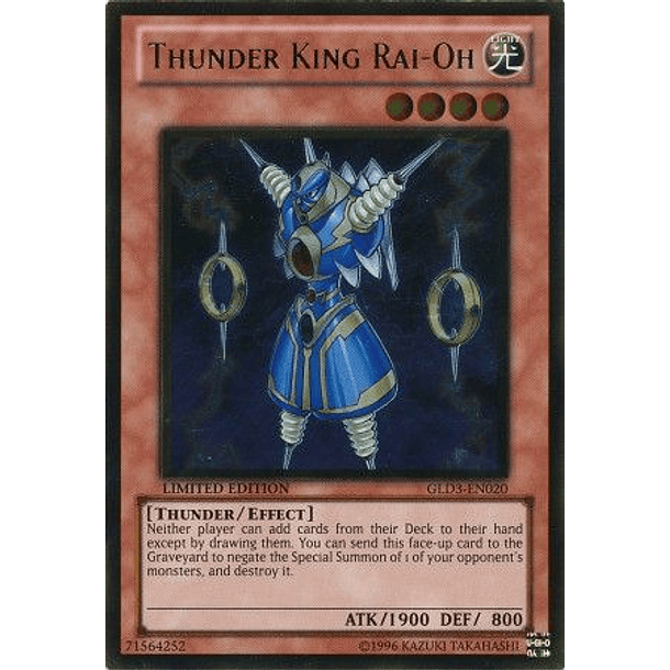 Thunder King Rai-Oh - GLD3-EN020 - Gold Rare (jugada)