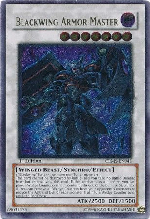 Ultimate Rare - Blackwing Armor Master - CRMS-EN041 1st Edition (Near Mint)
