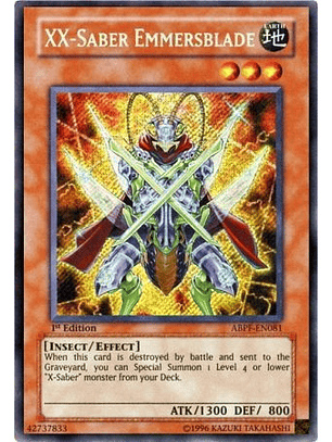 XX-Saber Emmersblade - ABPF-EN081 - Secret Rare 1st Edition