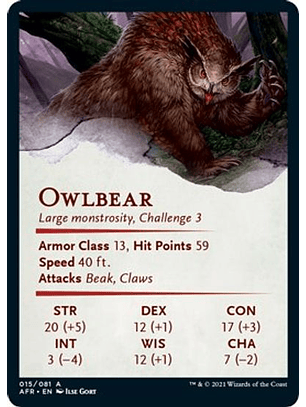 Owlbear Art Card - AFR - 15/81