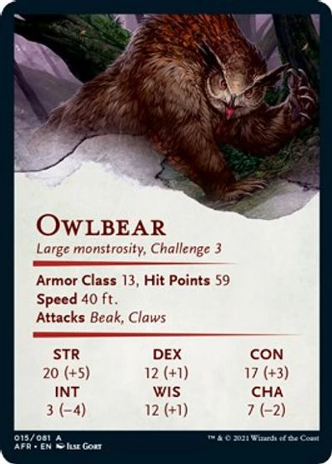 Owlbear Art Card - AFR - 15/81