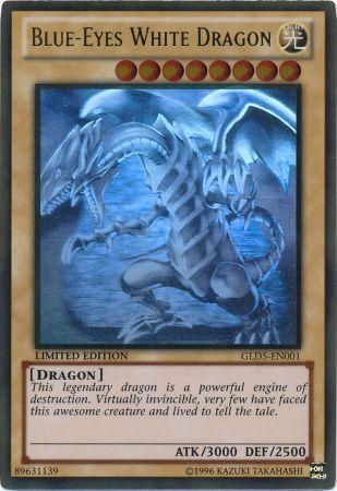 Blue-Eyes White Dragon - GLD5-EN001 - Ghost/Gold Rare (desgastado)  1