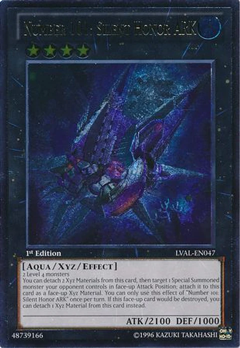 Ultimate Rare - Number 101: Silent Honor ARK - LVAL-EN047 1st Edition (DAÑO MENOR)