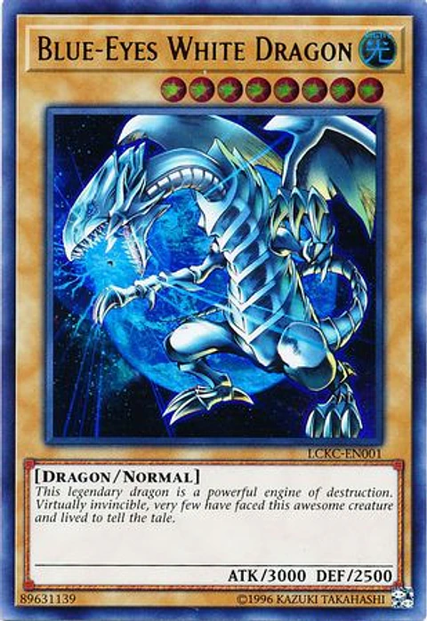 Blue-Eyes White Dragon (Earth Background) - LCKC-EN001 - Ultra Rare