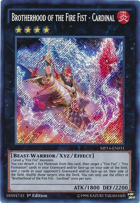 Brotherhood of the Fire Fist - Cardinal - MP14-EN031 - Secret Rare