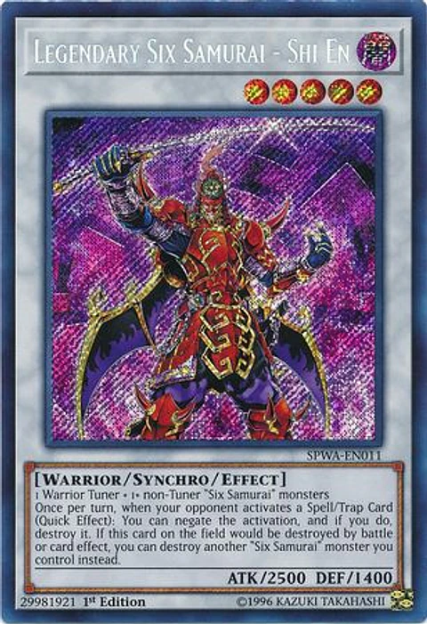 Legendary Six Samurai - Shi En - SPWA-EN011 - Secret Rare