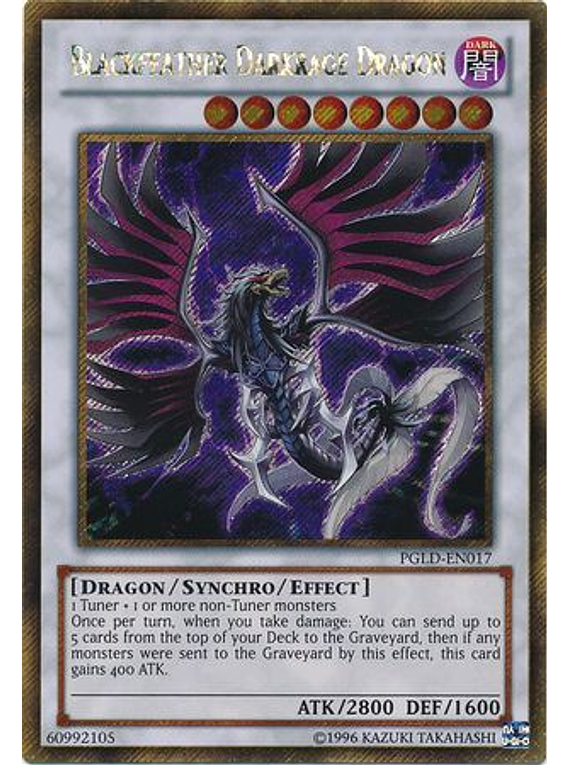 Blackfeather Darkrage Dragon - PGLD-EN017 - Gold Secret Rare 