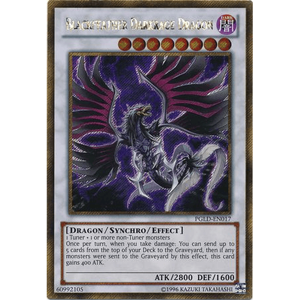 Blackfeather Darkrage Dragon - PGLD-EN017 - Gold Secret Rare 