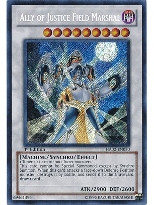 Ally of Justice Field Marshal - HA02-EN030 - Secret Rare (desgastada)