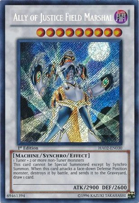 Ally of Justice Field Marshal - HA02-EN030 - Secret Rare (desgastada)