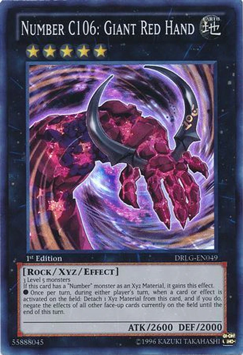Number C106: Giant Red Hand - DRLG-EN049 - Super Rare