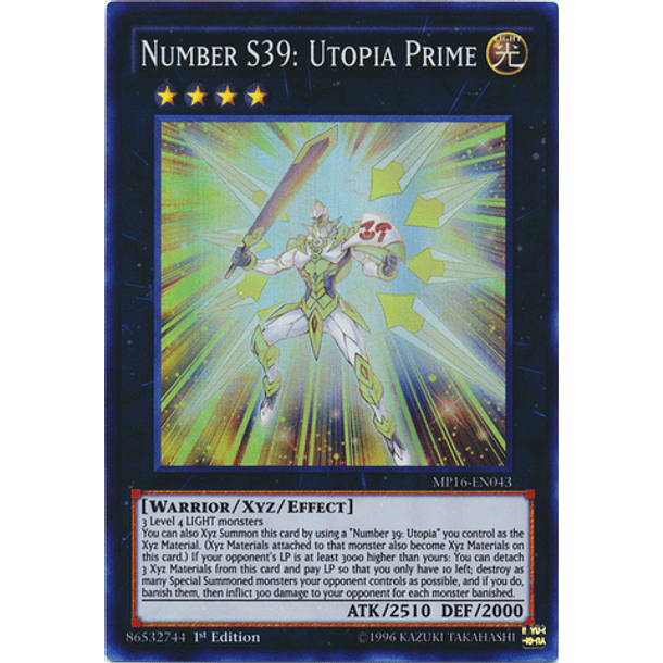 Number S39: Utopia Prime - MP16-EN043 - Super Rare