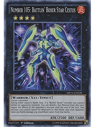 Number 105: Battlin' Boxer Star Cestus - MP14-EN028 - Super Rare