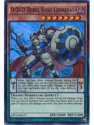 D/D/D Rebel King Leonidas - MP16-EN173 - Super Rare