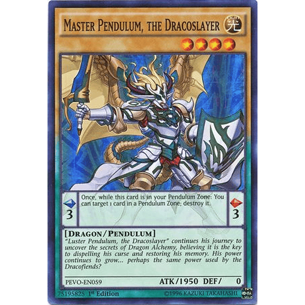 Master Pendulum, the Dracoslayer - PEVO-EN059 - Super Rare 