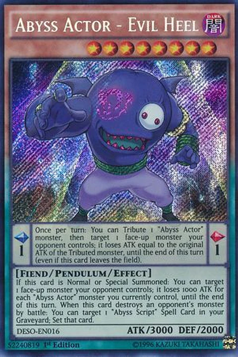 Abyss Actor - Evil Heel - DESO-EN016 - Secret Rare
